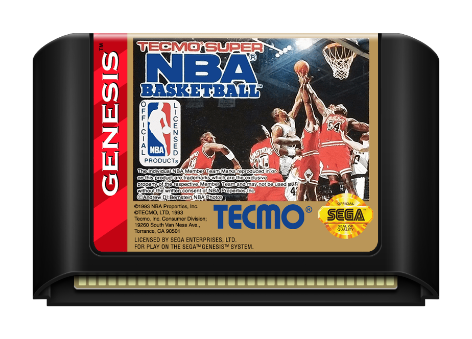 Tecmo Super NBA Basketball - Genesis, Condition: Cart Only