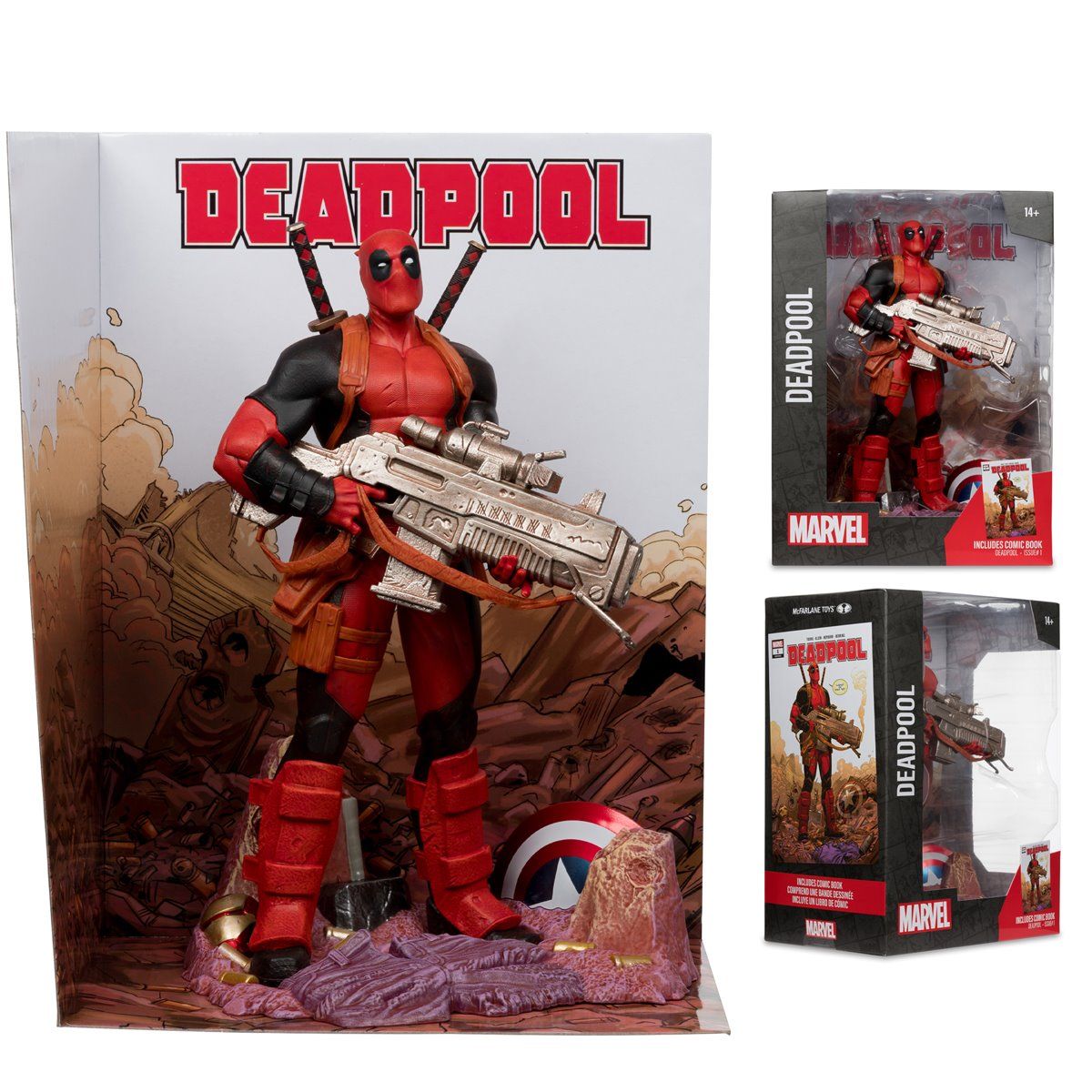 Deadpool #1 1:6 Scale Posed Figure with Scene and Comic McFarlane Marvel Wave 5