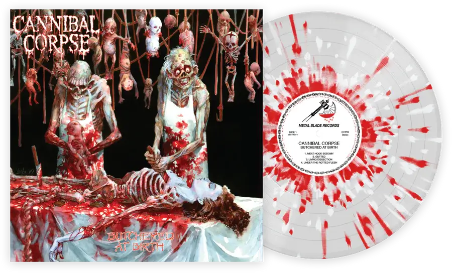 Cannibal Corpse "Butchered At Birth" (White &amp; Red Splatter) [UK IMPORT]- LP