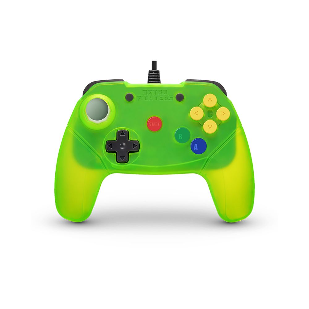 Brawler64 Wired Controller For N64 - RetroFighters, Color: Extreme Green