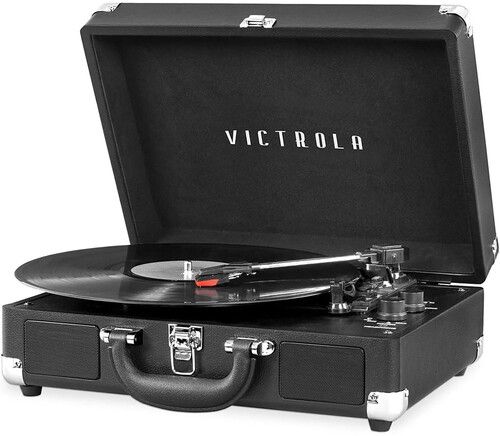 Victrola Journey Bluetooth Wireless Suitcase Turntable 3 Speed (Black)