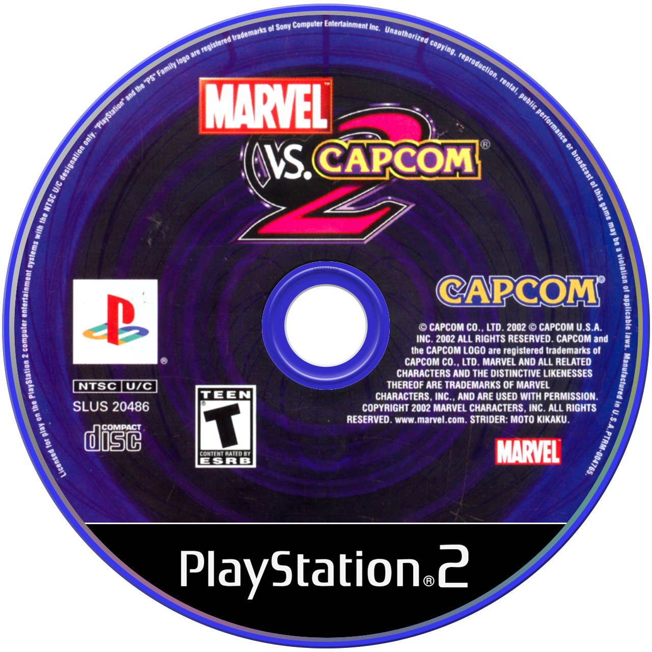 Marvel vs Capcom 2 - PS2, Condition: Disc Only