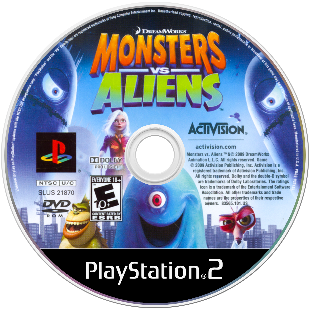 Monsters vs. Aliens - PS2, Condition: Disc Only