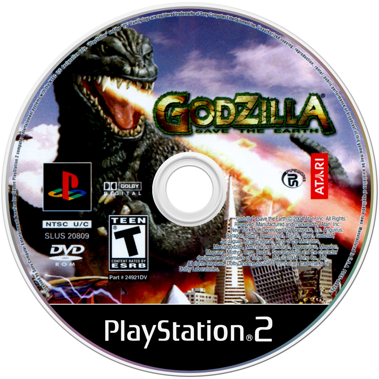 Godzilla Save the Earth - PS2, Condition: Disc Only