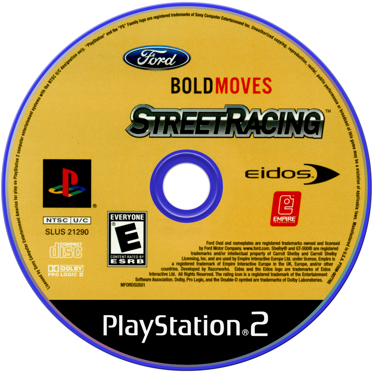 Ford Bold Moves Street Racing - PS2, Condition: Disc Only