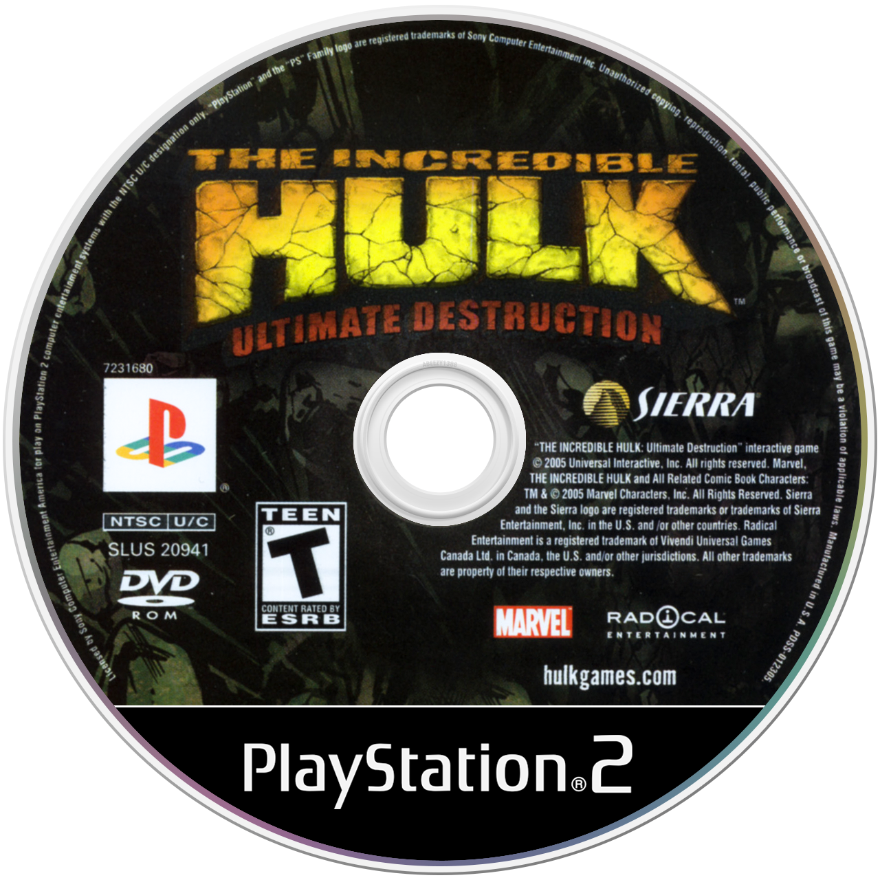 The Incredible Hulk Ultimate Destruction [Greatest Hits] - PS2, Condition: Disc Only