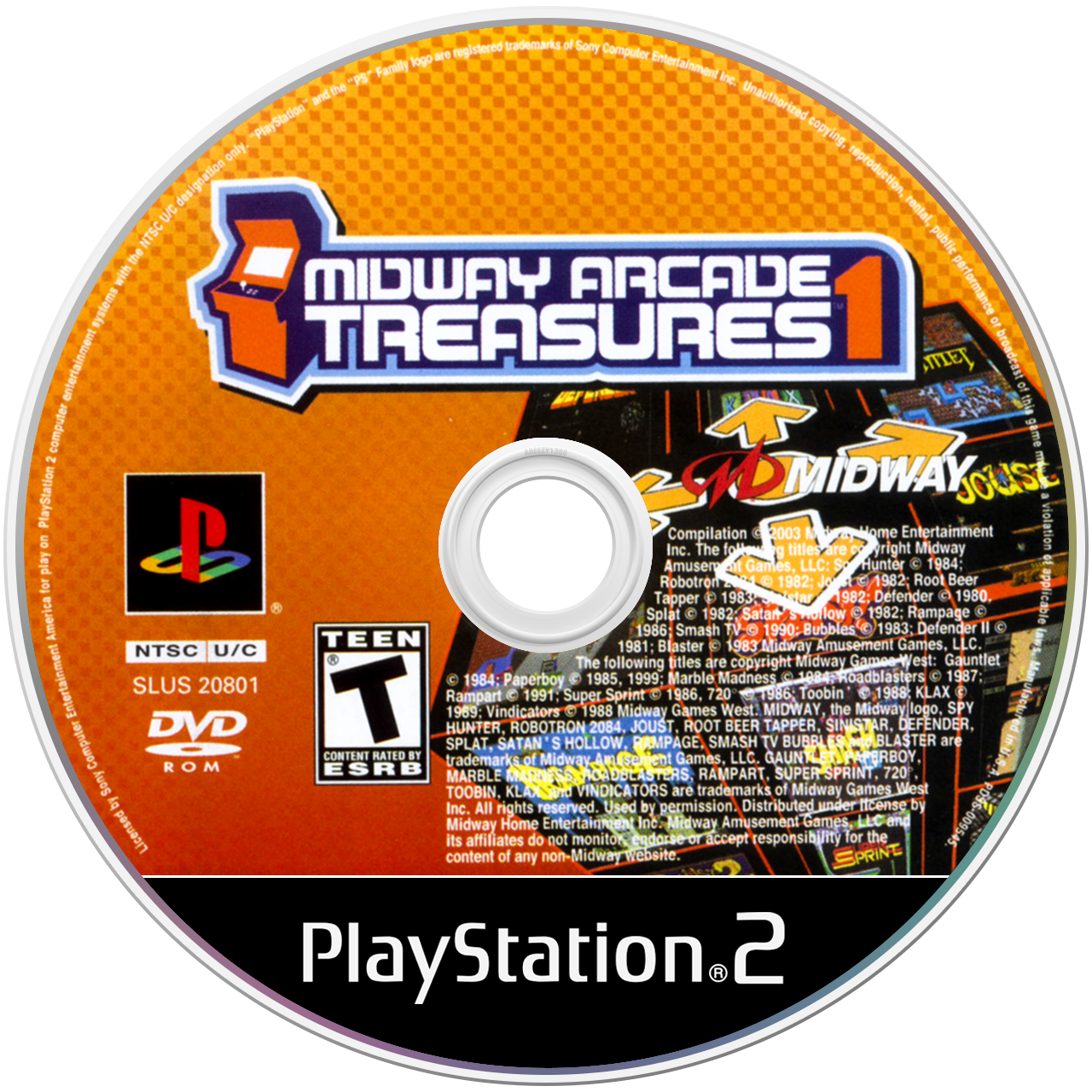 Midway Arcade Treasures - PS2, Condition: Disc Only