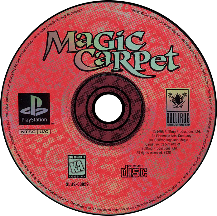Magic Carpet - PS1, Condition: Disc Only