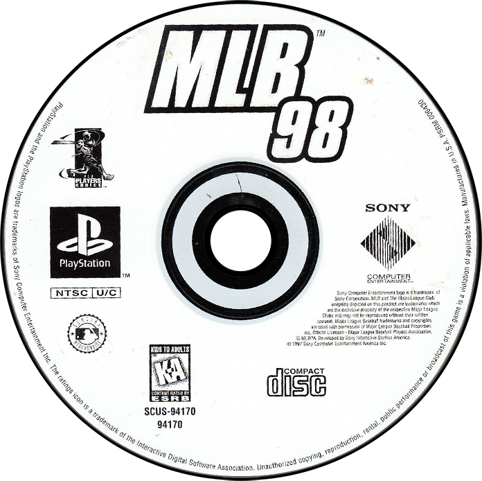MLB 98 - PS1, Condition: Disc Only