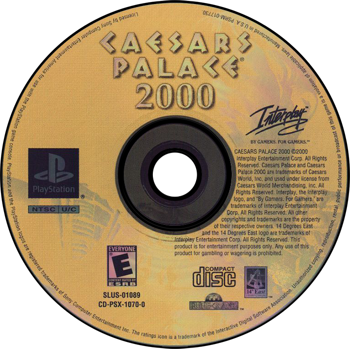 Caesar's Palace 2000 - PS1, Condition: Disc Only