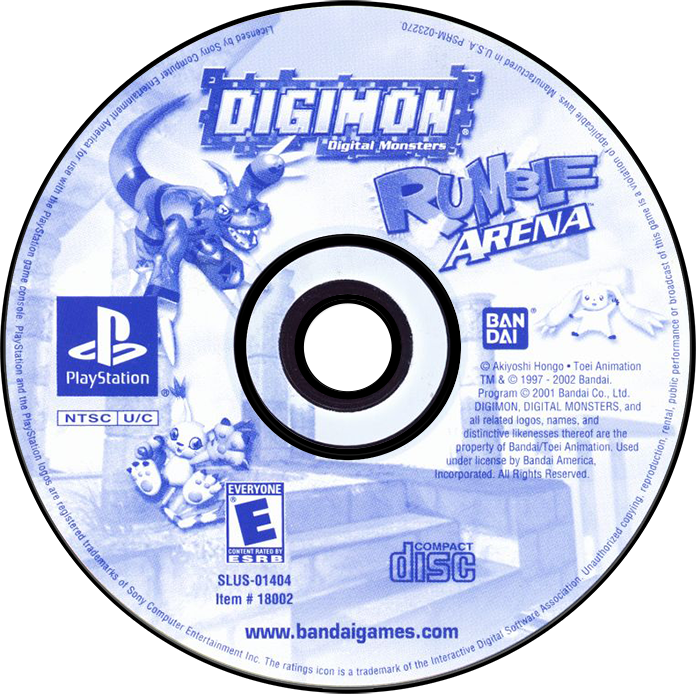 Digimon Rumble Arena - PS1, Condition: Disc Only