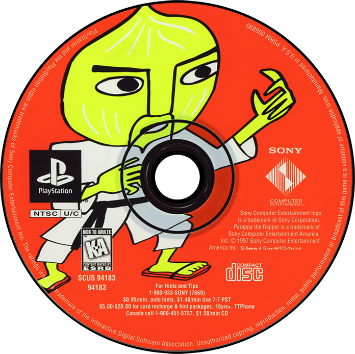 PaRappa the Rapper - PS1, Condition: Disc Only