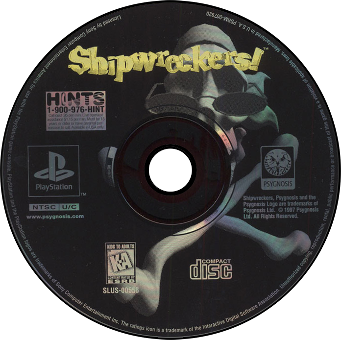 Shipwreckers - PS1, Condition: Disc Only