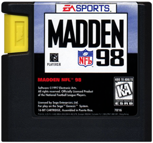 Madden NFL '98 - Genesis, Condition: Cart Only