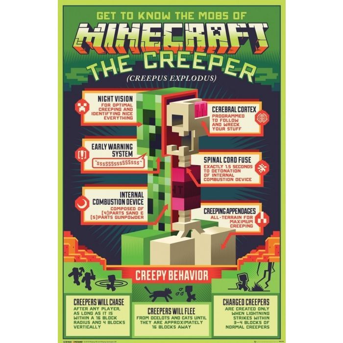 Minecraft - Creepy Behavior - 24" x 36" Poster