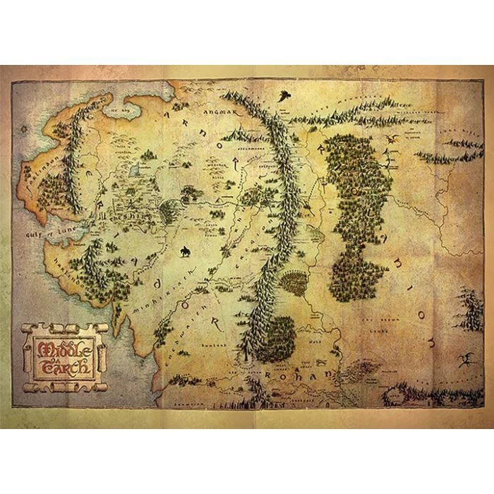 Lord of the Rings Middle Earth Map - 24" x 36" Poster
