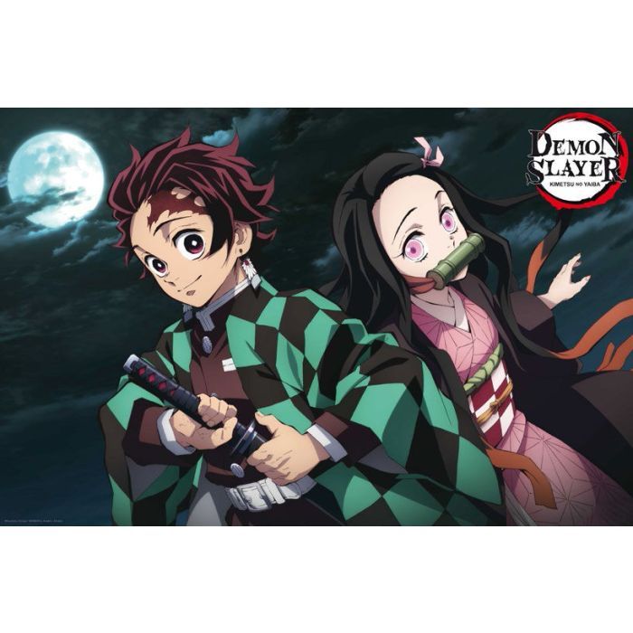 Demon Slayer - Tanjiro &amp; Nekuko Moonlight - 24" x 36" Poster