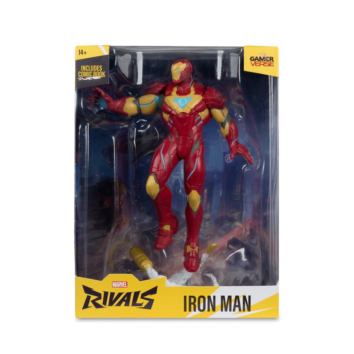 Marvel Rivals Wave 2 Iron Man Posed Figure with Scene and Comic