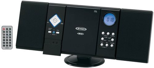 Jensen JEN-JMC-180A Wall Mountable Vertical Loading CD Player with Stereo Speakers