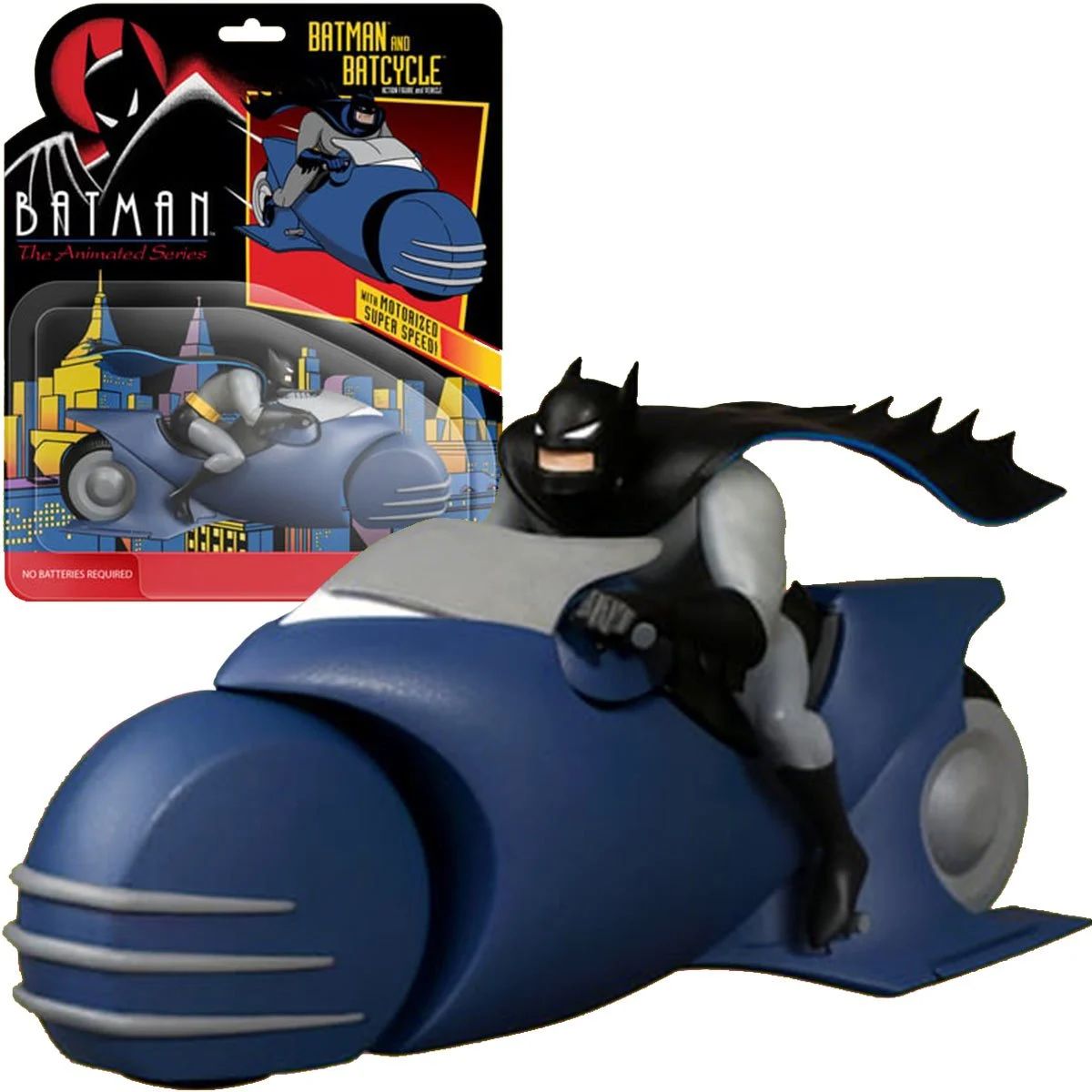 Mezco Batman: The Animated Series Batcycle 5 Point Action Figure