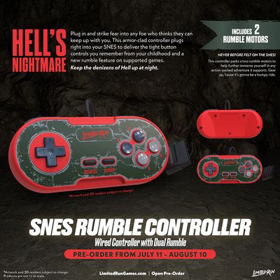SNES Rumble Controller "Hell's Nightmare (Doom Themed)"