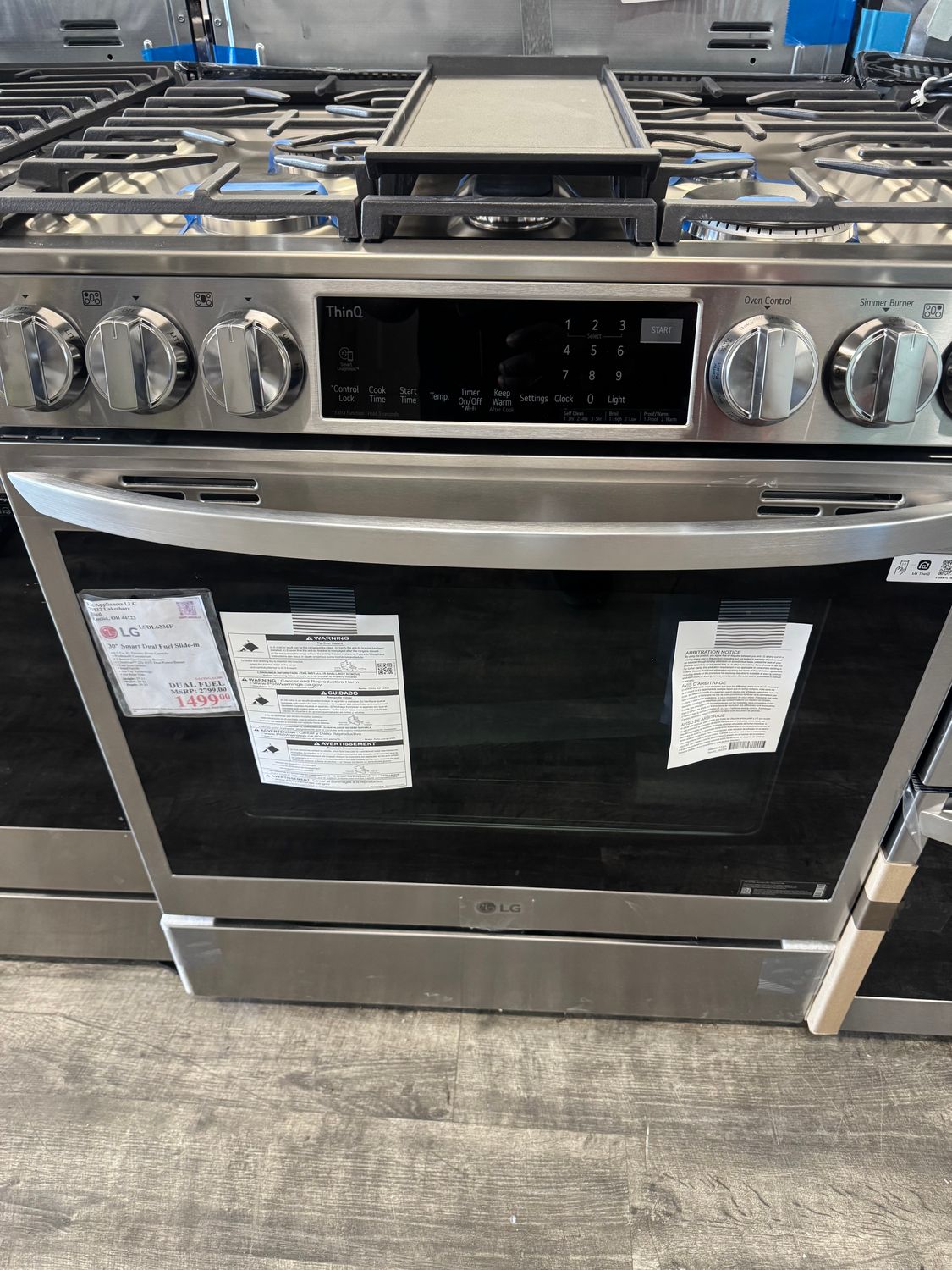 LG 30” Smart Dual Fuel Slide In