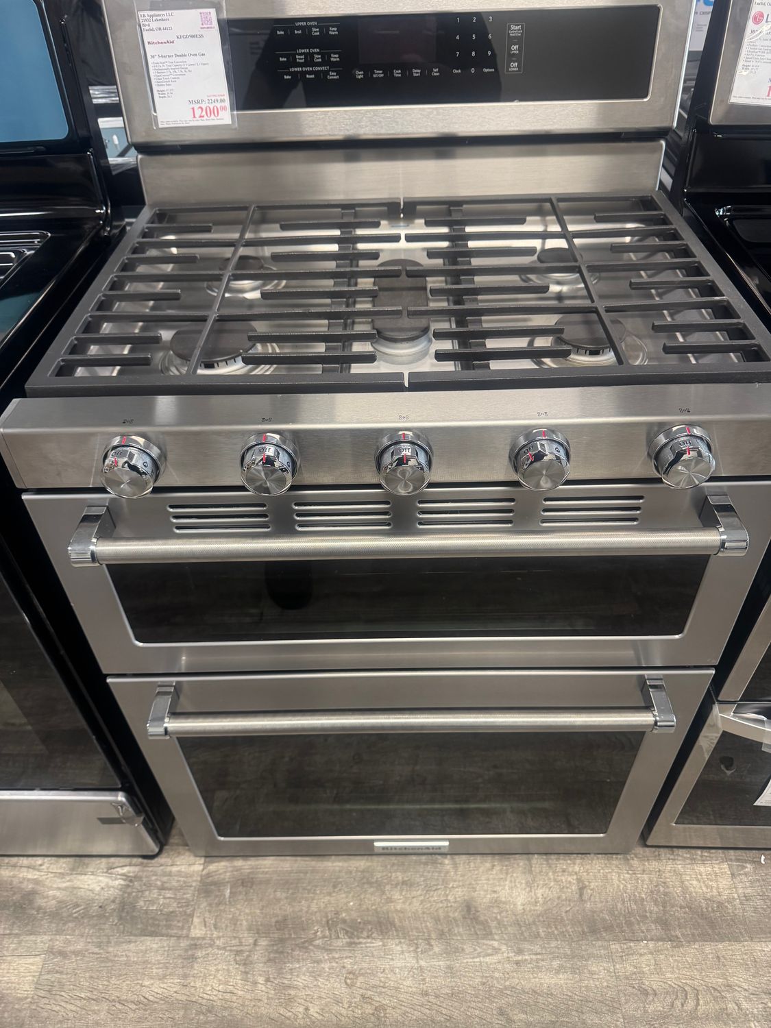KitchenAid 30" 5-burner Double Oven Gas