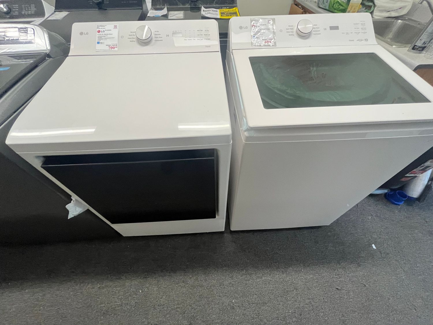 LG Top Load Washer & Electric Dryer