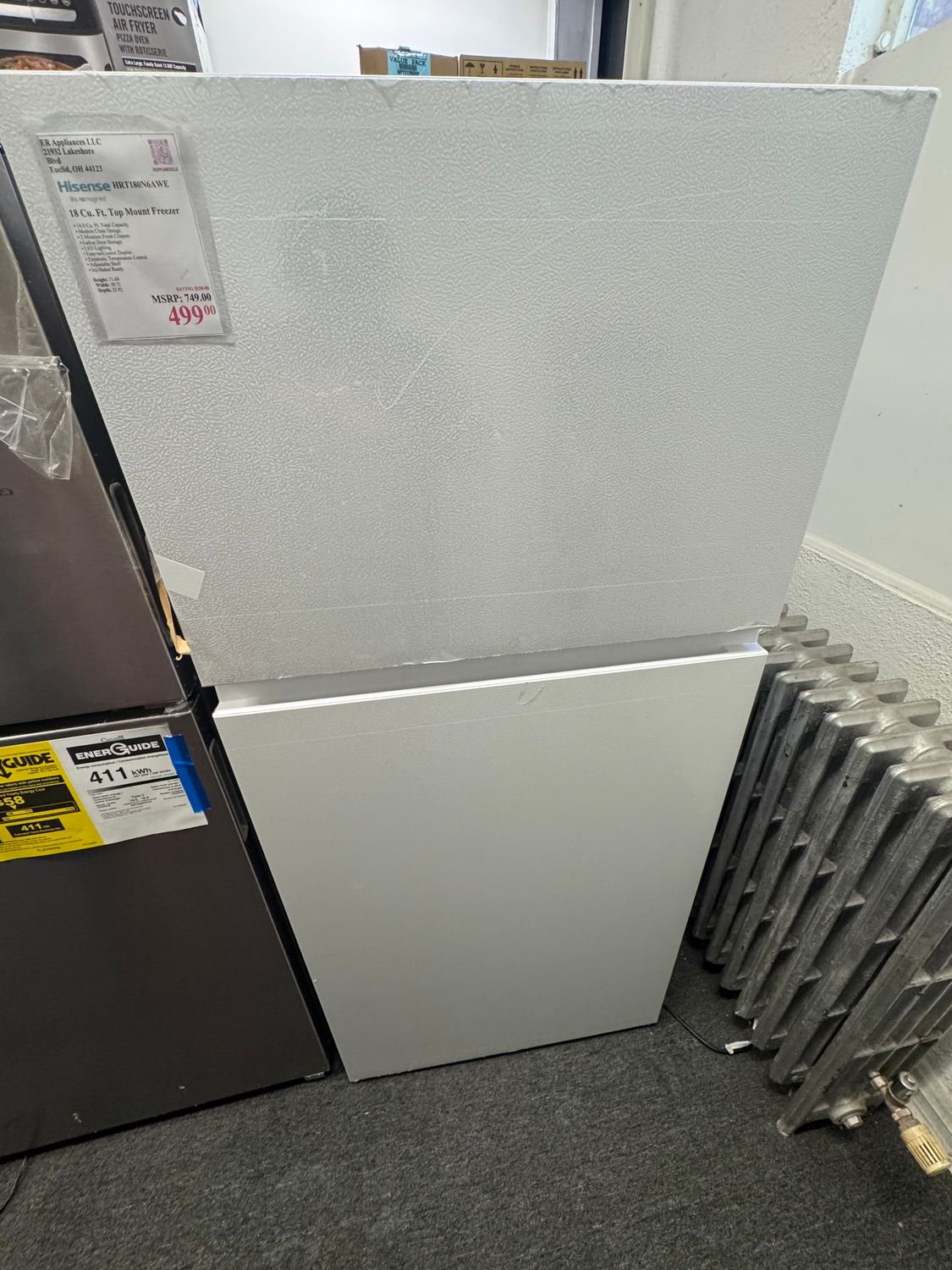 Hisense 18 Cu. Ft. Top Mount Freezer