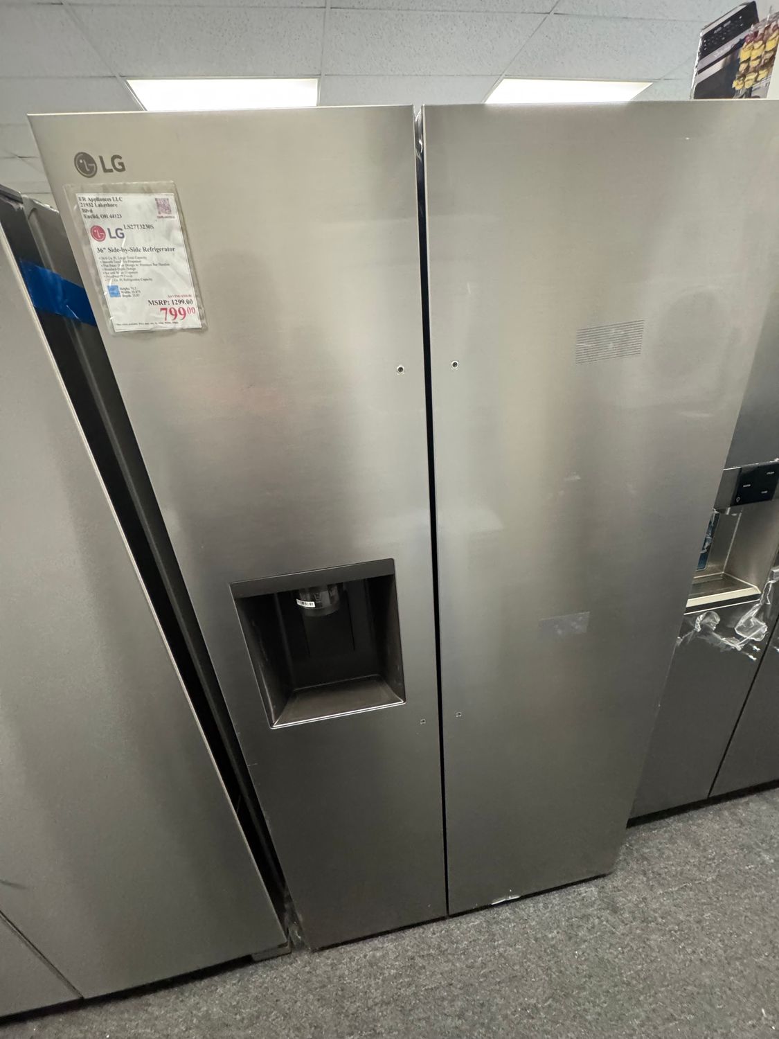 LG 36" Side-by-Side Refrigerator