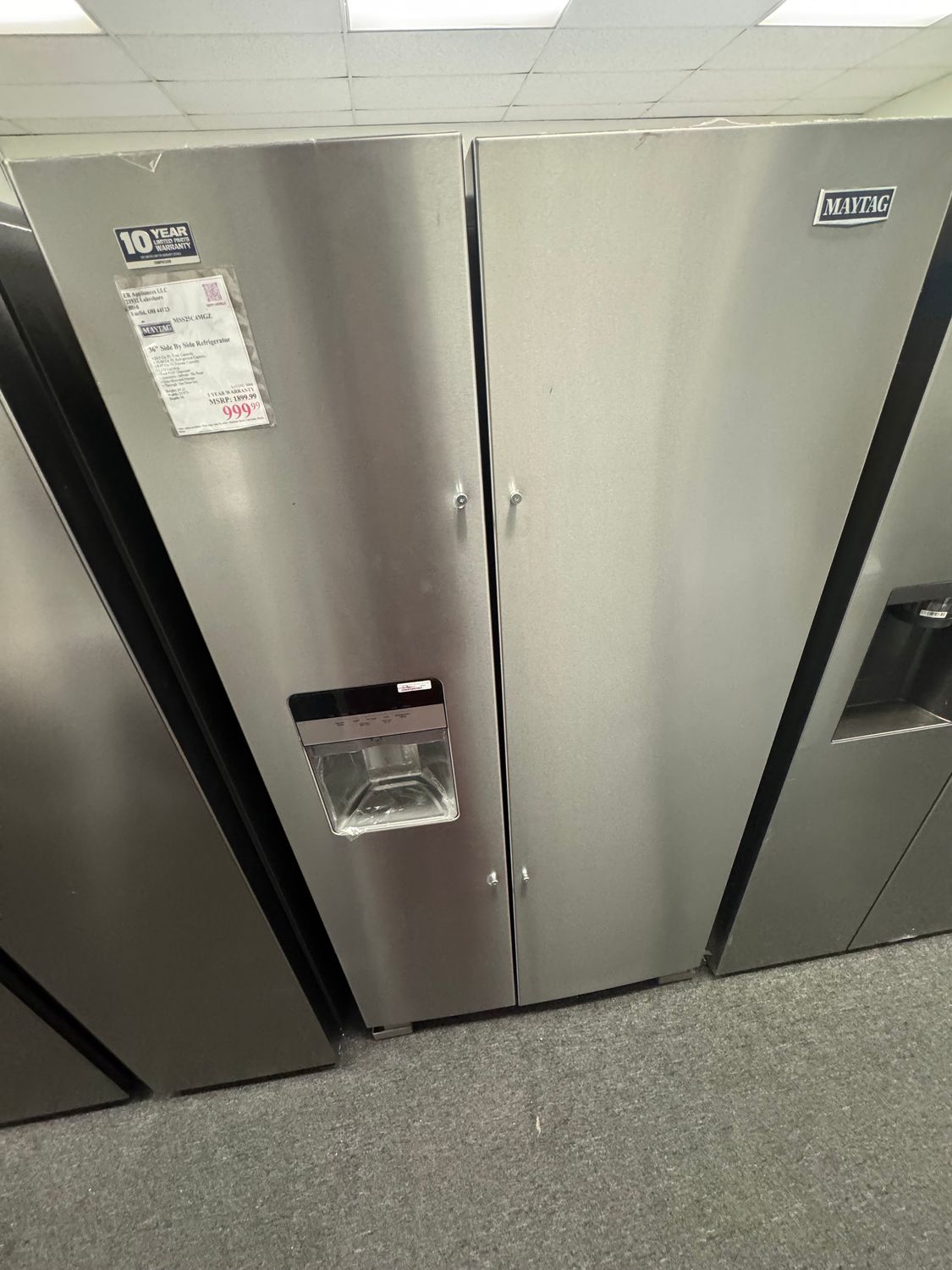 Maytag 36" Side By Side Refrigerator