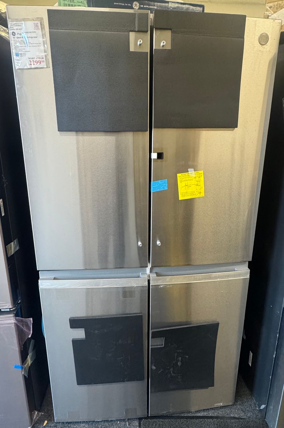 GE 36 GE 36" Quad Door Refrigerator
