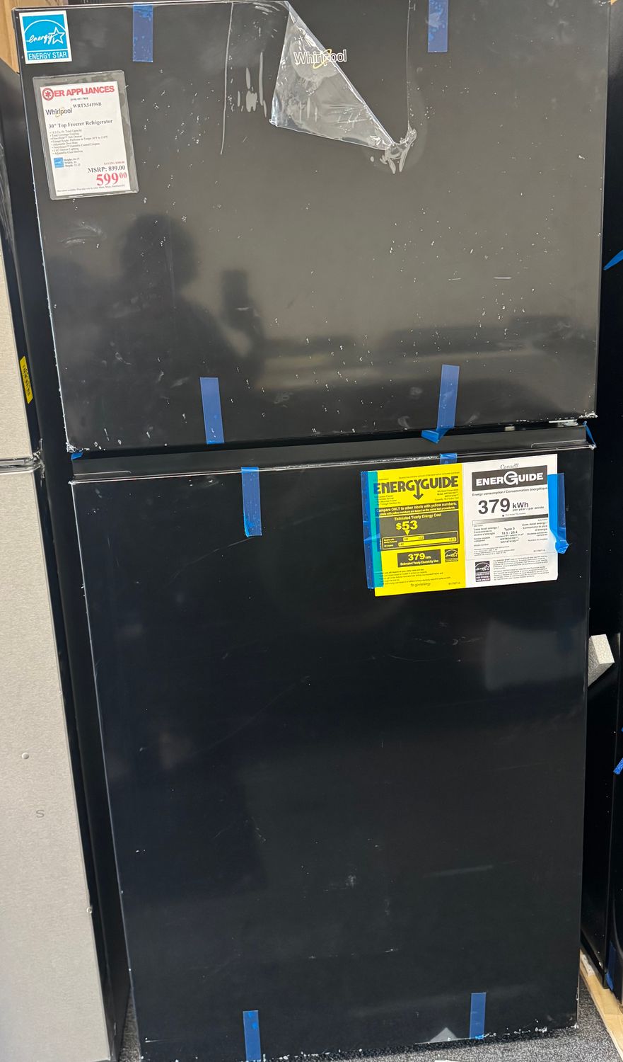 Whirlpool 30" Top Freezer Refrigerator