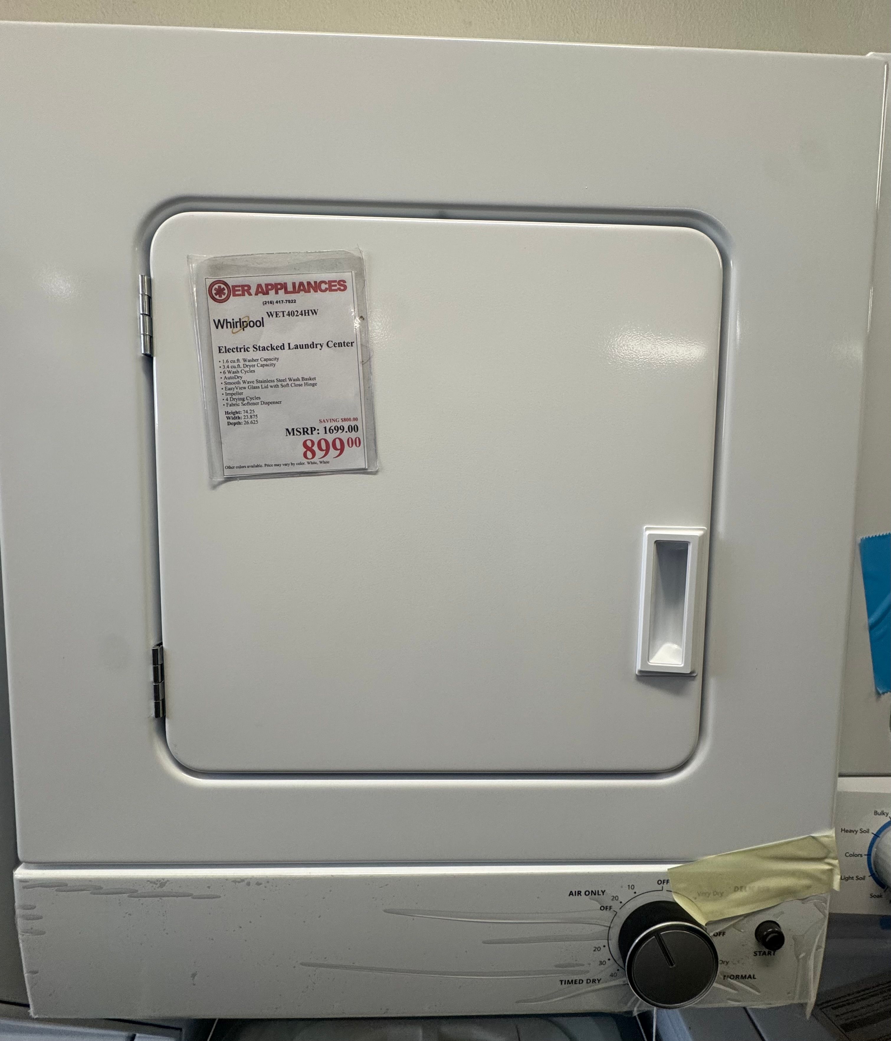 Whirlpool Electric Stacked Laundry Center