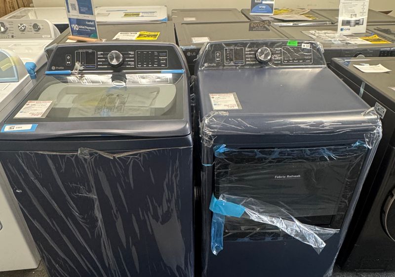 GE Profile 5.3 Cu. Ft Top Load Washer/Gas Dryer