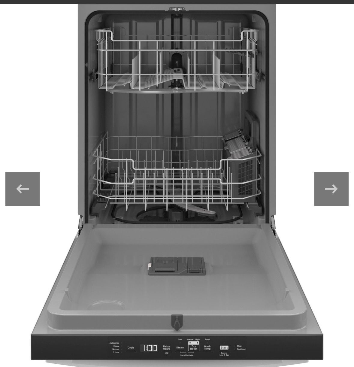 GE Top Control W/ Plastic Interior