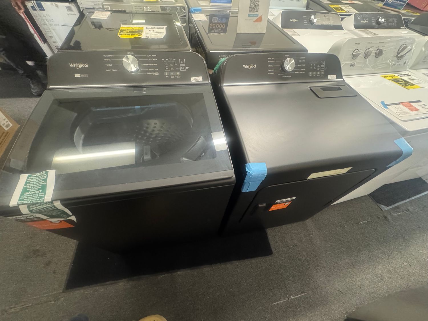 Whirlpool Laundry Pair – WTW6157PB Washer & WED6150PB Electric Dryer