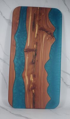 Eastern Red Cedar River Board with Teal Mica Pigment