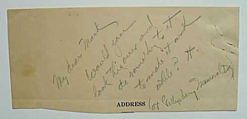VERY RARE 1930 HERBERT HOOVER GETTYSBURG MEMORIAL DAY SPEECH LETTER NOTE