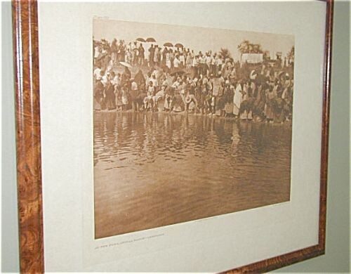 ORIGINAL EDWARD CURTIS AMERICAN INDIAN PHOTOGRAVURE, AT THE POOL-CHEYENNE