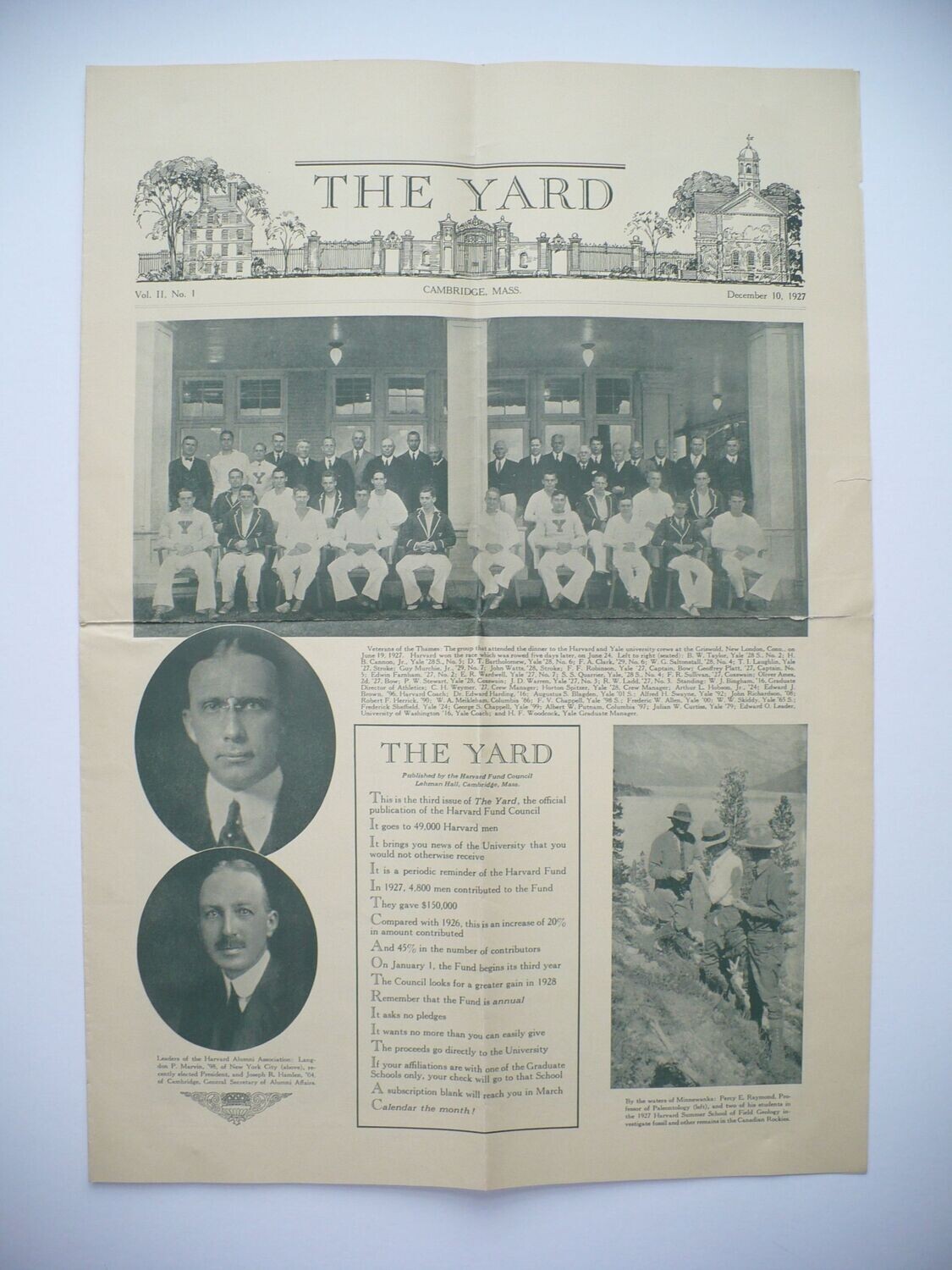 RARE 1927 HARVARD COLLEGE THE YARD PUBLICATION