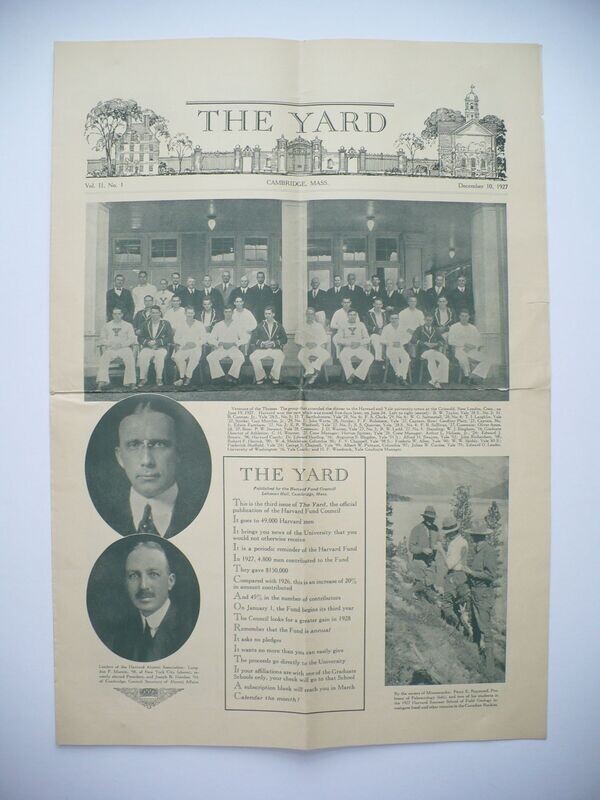 RARE 1927 HARVARD COLLEGE THE YARD PUBLICATION
