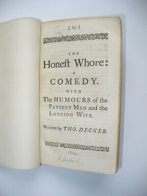 1744 ENGLISH PLAY HONEST WHORE HUMOURS OF THE PATIENT AND LONGING WIFE