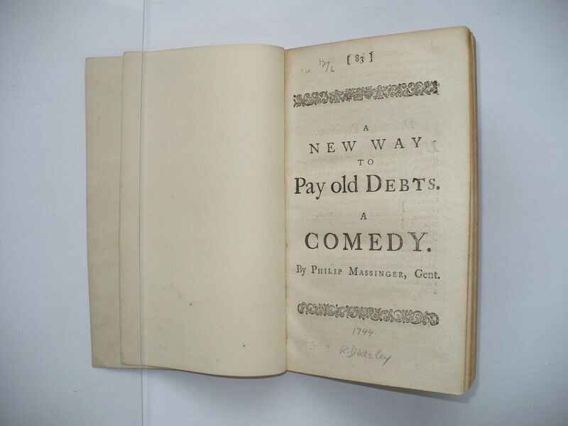 1744 PHILIP MASSINGER ENGLISH PLAY A NEW WAY TO PAY OLD DEBTS