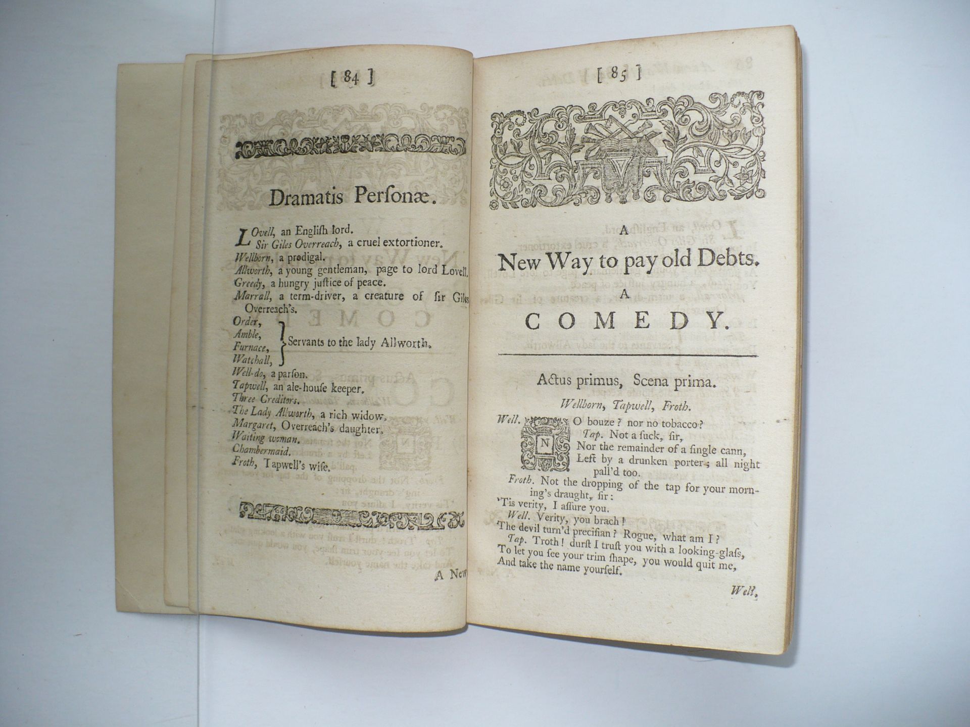 1744 PHILIP MASSINGER ENGLISH PLAY A NEW WAY TO PAY OLD DEBTS