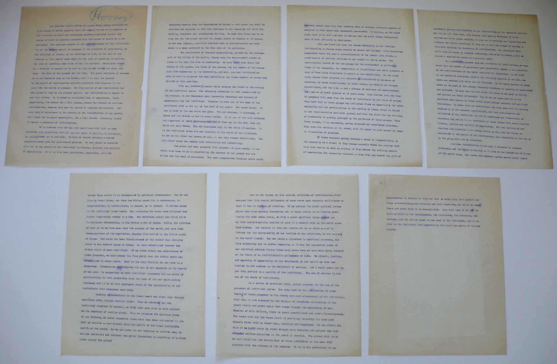 HERBERT HOOVER FIRST EDITION AMERICAN INDIVIDUALISM BOOK AND MANUSCRIPT