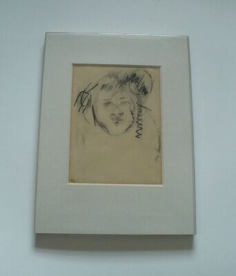 1959 AMERICAN ARTIST FAY LANSNER CHARCOAL DRAWING, ROBERT KULICKE FRAME, NEW YORK