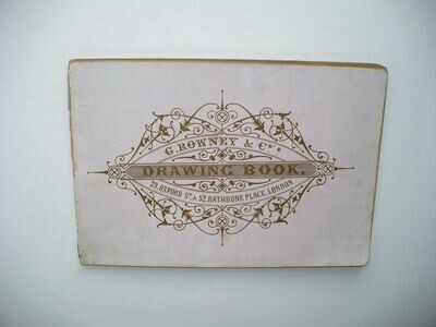 GROUP OF 1800'S DRAWINGS IN ART BOOK BY SCHOOLGIRL CLARA BAILEY