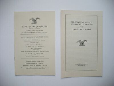 RARE LIBRARY OF CONGRESS FIRST STRADIVARIUS CHAMBER MUSIC CONCERT PROGRAM