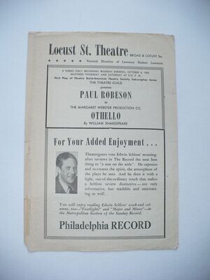 RARE 1943 PROGRAM PREMIERE THEATRE GUILD BROADWAY PRODUCTION OTHELLO JOSE FERRER